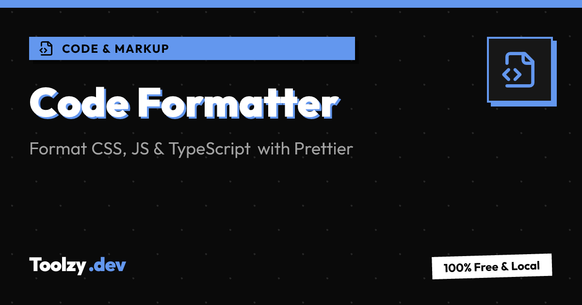 Code Formatter — Toolzy.dev